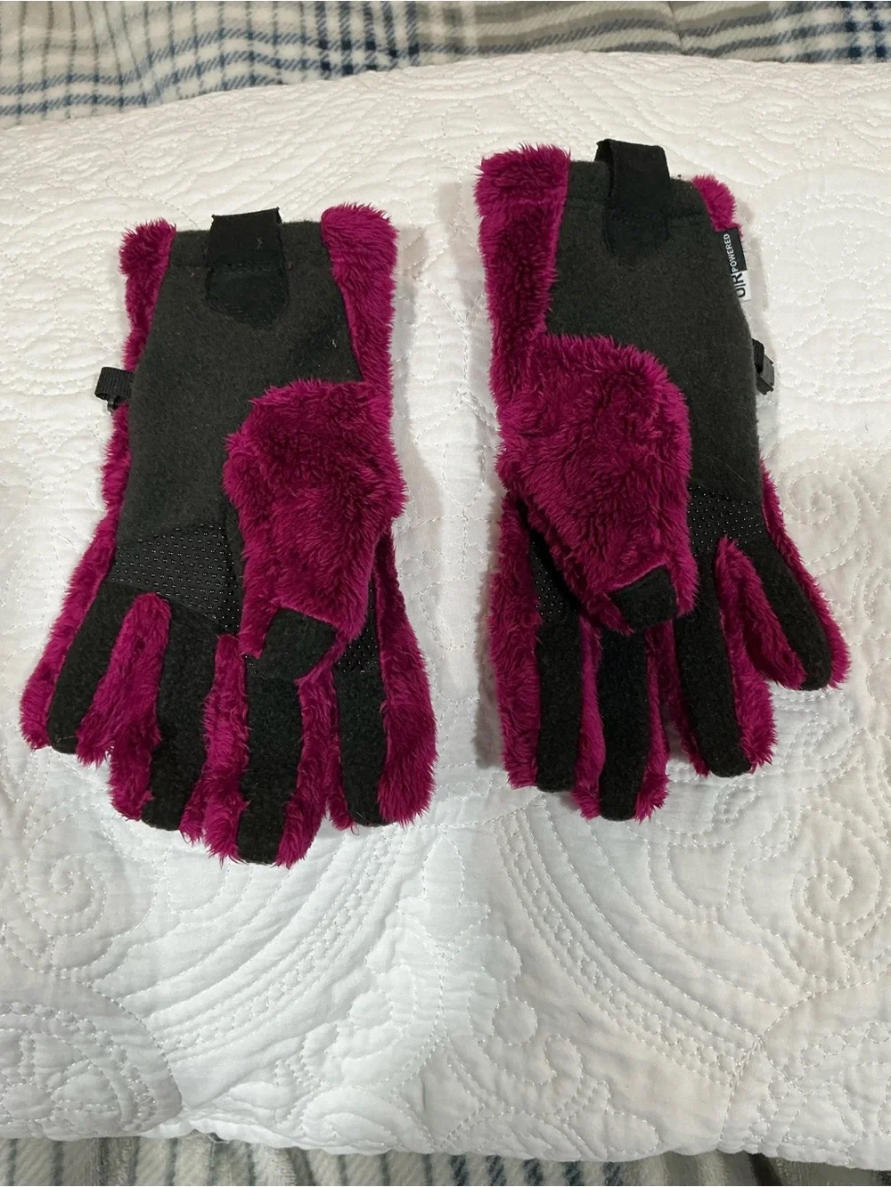 💙 The North Face Osito Etio Gloves Pink / Purple Fleece Gloves - Girls M (01348)